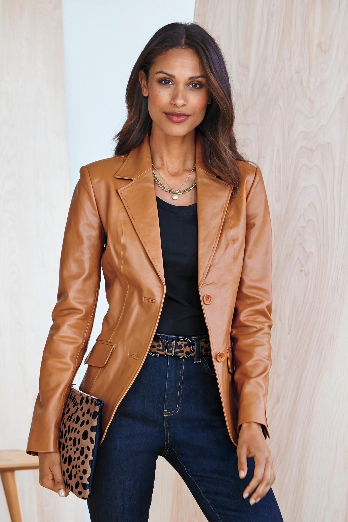 leather blazer for women