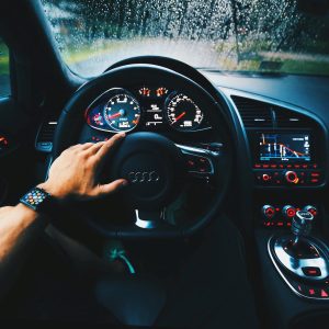 hands on steering wheel