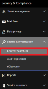 go to the Security & Compliance and pick the Content Search function